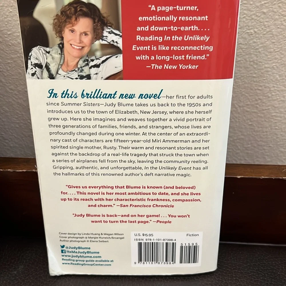 Judy Blume Hardcover “Summer Sisters” & Paperback “In The Unlikely Event” Novels